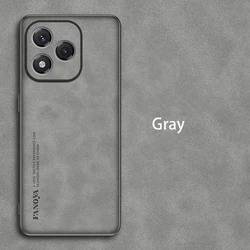 Luxury Sheepskin PU Leather Silicone Phone Back Case Cover for Honor 400 Global (GRAY)