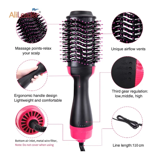 4-in-1 Hair Dryer Brush Blow-Dryer Styler Volumizer with Negative Ion Anti-Frizz Hot Air Brush Upgraded Hairdryer for Salon