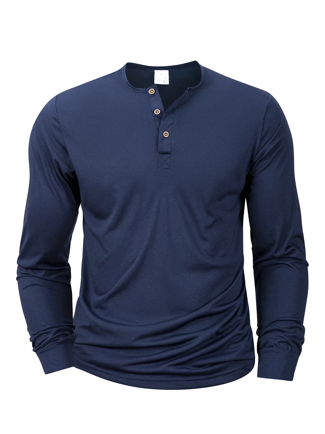 Mens Long Sleeve Henley V-neck Lightweight Long sleeves Casual Cotton Slim Fit Basic Loose Fitness Sports Breathable Top