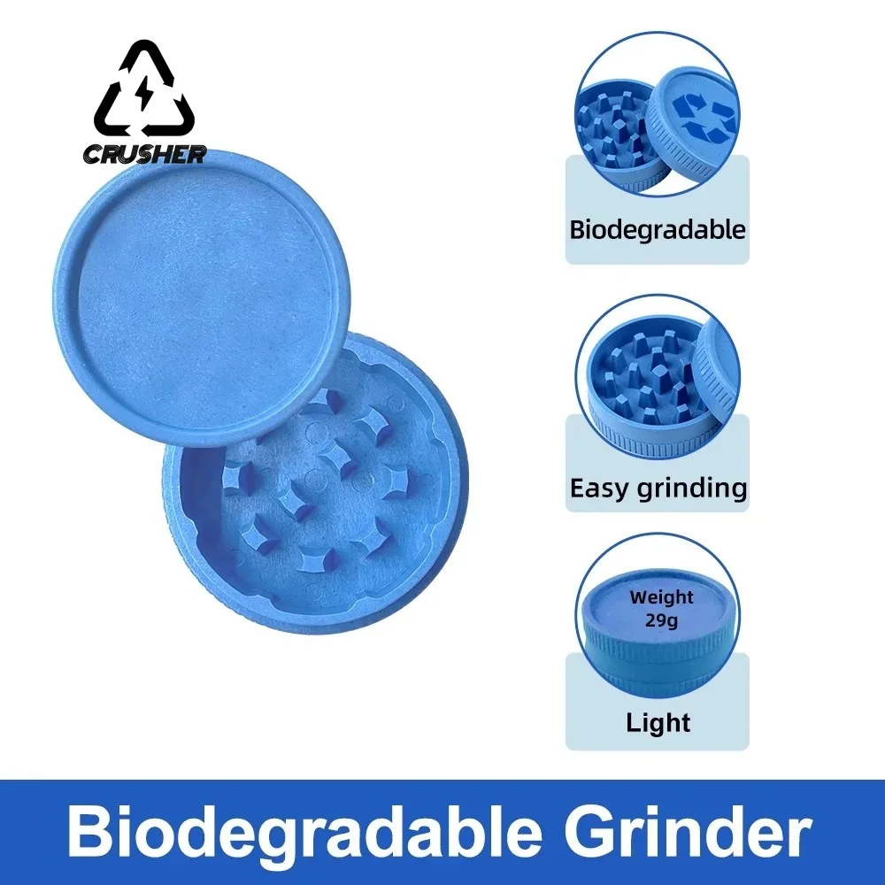 Degradable Plastic Herb Grinder Articles Smoking Grass 2 Layer Tobacco Spice Crusher Smoking Accessories Herb Grinder Tobacco Grinder Manual Spice Grinder Tobacco Smoking Accessories Smoking Accessories