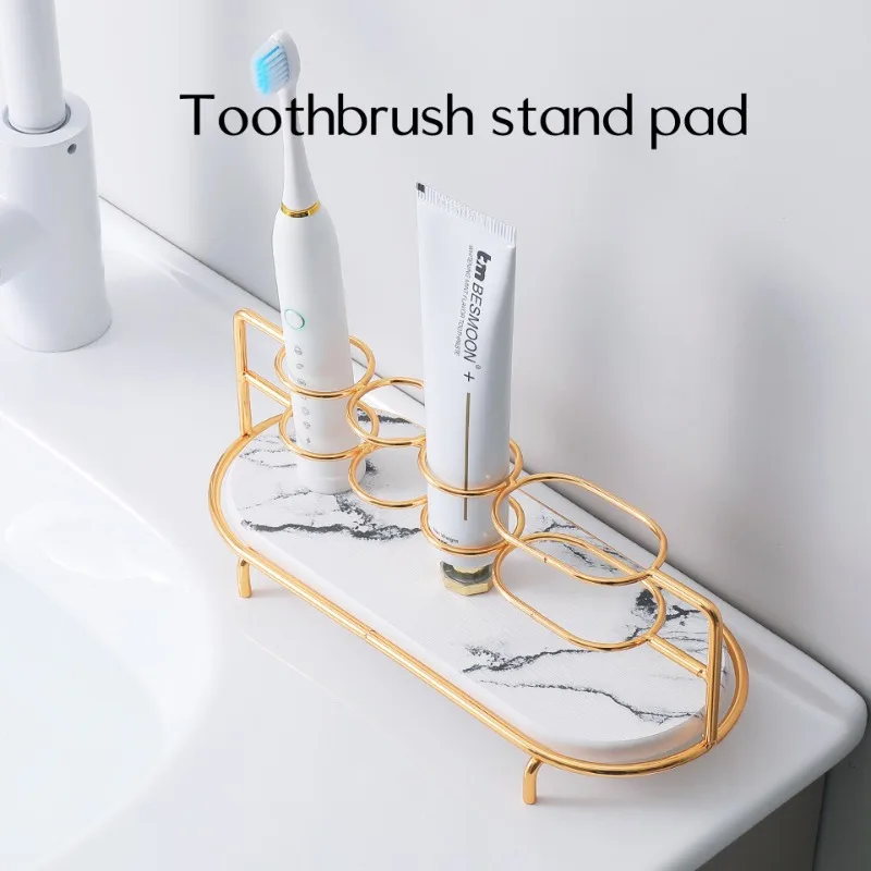 Stone Bathroom Organizer Shelf Diatomite Cosmetic Storage Electric Toothbrush Holder Corner Countertop Vanity Desktop