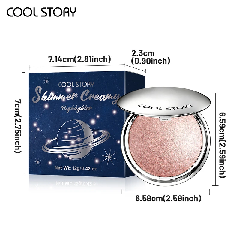 Pearlescent Sparkle Highlight Palette Bronze Shimmer Fine Powder Cream Glitter Eyeshadow Blusher Shiny Face Brightening Makeup_voghion.com