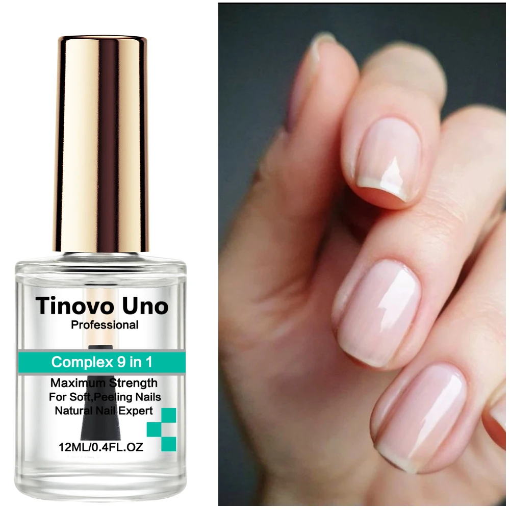Tinovo Uno Nail Growth Complex 9 IN 1 Nail Art Treatment Therapy for Repair Care Thin Brittle Nails  Natural Top Coat Hardener 2