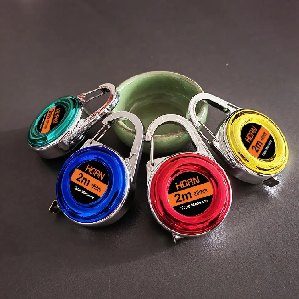 1pc 미니 키 체인 줄자 2m 스틸 줄자 섬세한 소형 스틸 자 다목적 스틸 줄자 선물용 자
