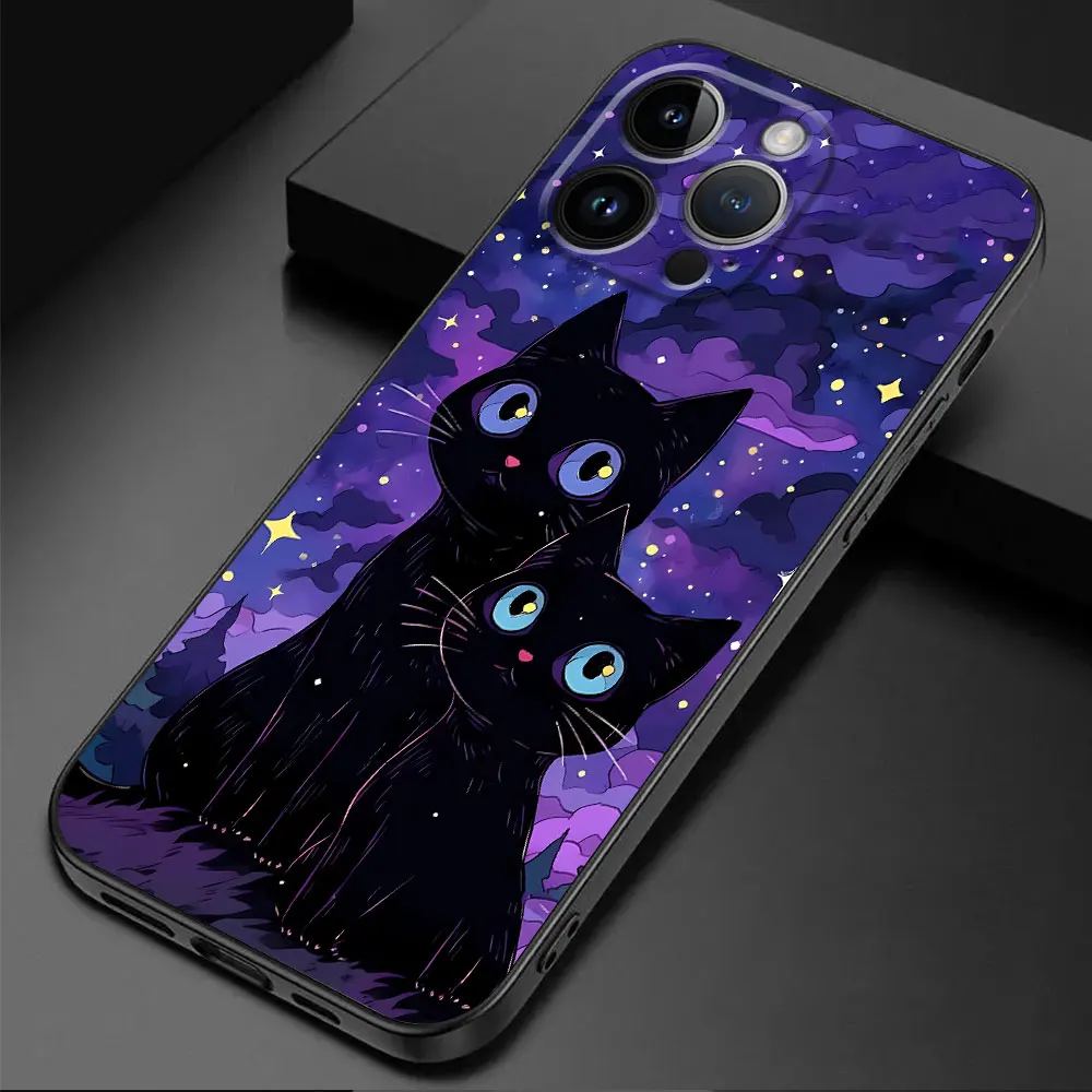 Starry Sky Cat TPU Soft Phone Case
