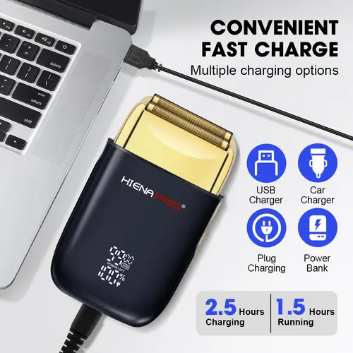 HIENA shaving machine men Electric shaver Hair clipper Rechargeable Metal Housing Pro Electric Shaver For Men Electric home - Image 4