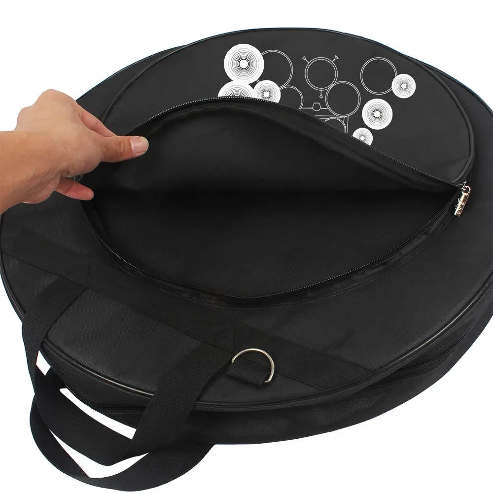 Cymbal Bag 21 Inch Backpack Cymbal Three Pockets Storage Bag for 8-20 Inch and Drum Sticks Percussion Instrument Parts