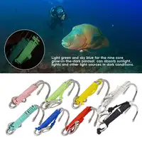 1Pc Double Head Dive Reef Rafting Hook Stainless Steel Reef Hook Spiral Coil Spring Cord Dive Safety Accessory 8 Colors 1
