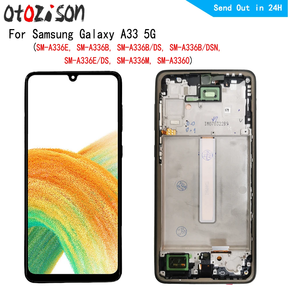 

6.4" A336 AMOLED Screen For Samsung Galaxy A33 5G SM-A336E SM-A336B LCD Display Screen Touch Panel Digitizer With Frame Assembly