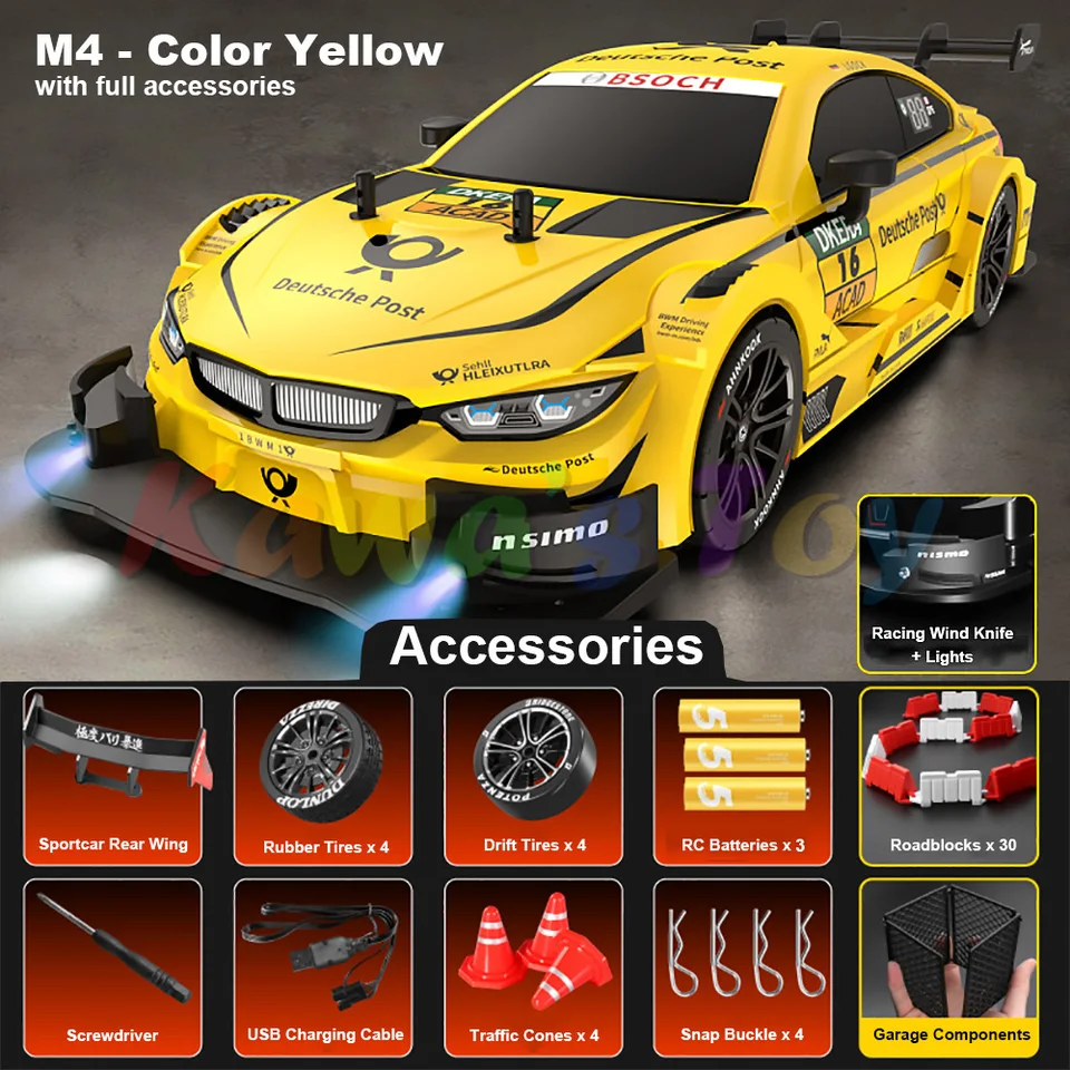 ラジコン・ラジドリ・R32GTR Gtr r35 rcドリフト車のおもちゃ、1:16スケール、無限無限変数