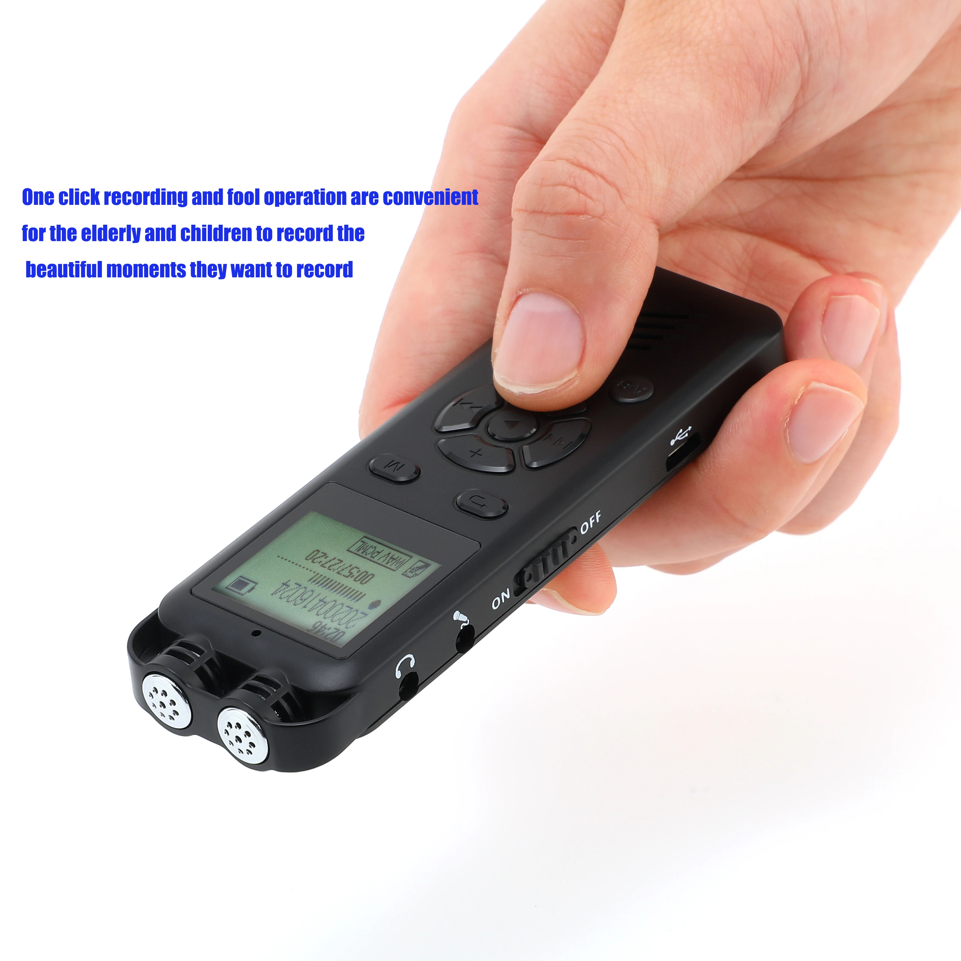 Digital Voice Recorder Audio Recorder with Playback Support External Microphone and Line in