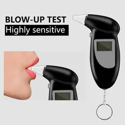 Profissional testador de respiração álcool portátil bafômetro analisador detector teste chaveiro bafômetro bafômetro tela lcd