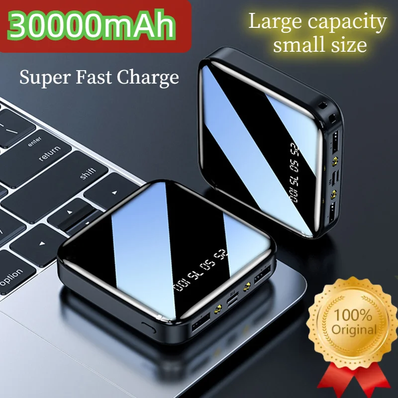 

Mini Power Bank 30000mAh Portable Super Fast Charger External Battery Pack For iPhone Xiaomi Samsung Poverbank Digital Display