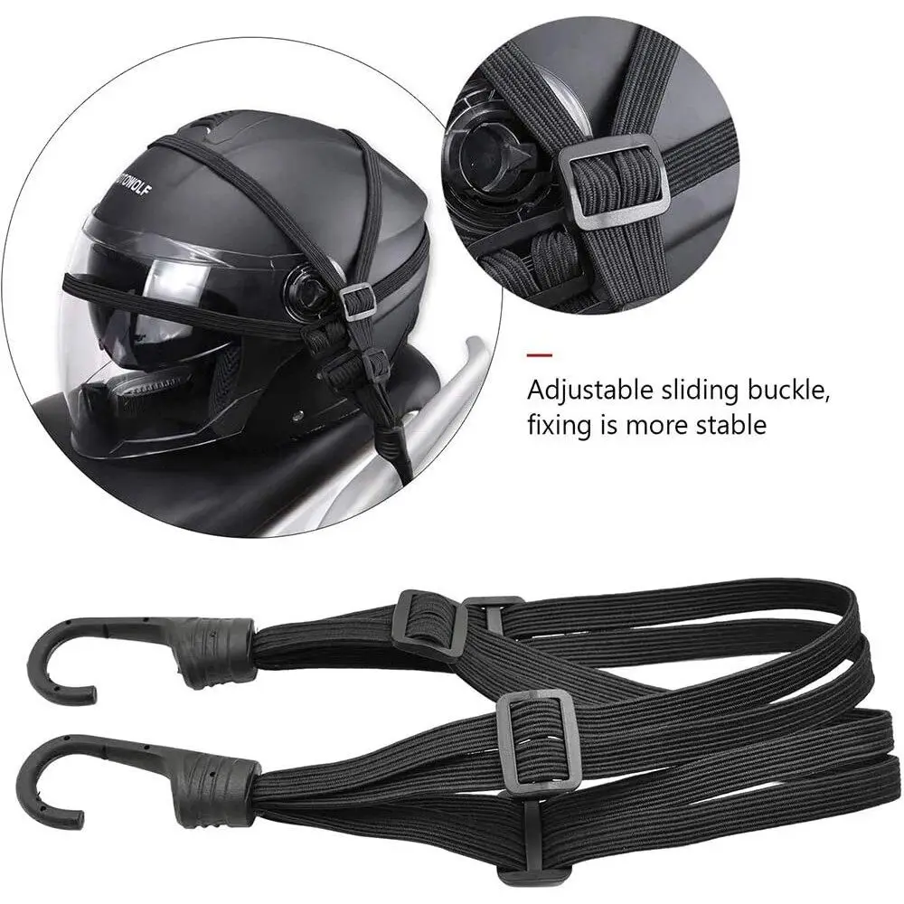 Motorcycle Luggage Strap Universal Moto Helmet Gears Fixed Elastic Buckle Rope High-Strength Retractable Protective Luggage Net