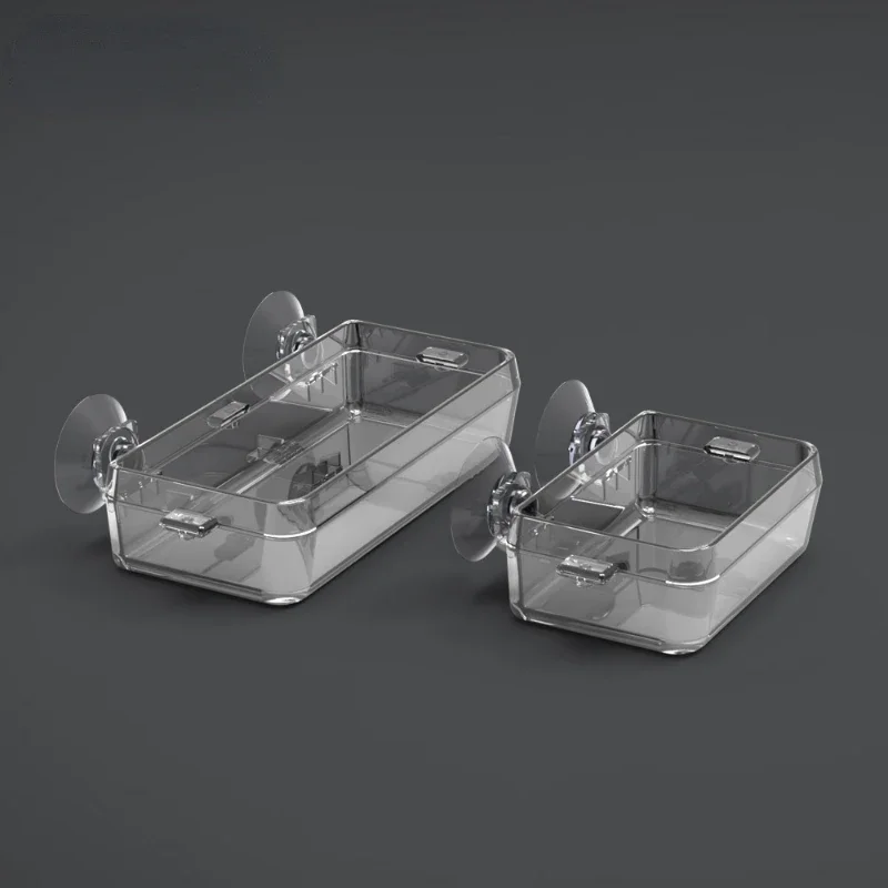 Reptile Feed Bowls Reptile Transparent Feeder Anti-escape Food Bowl Worm Live Container With Strong Suction Cups Pet Supplies