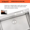 33 Inch Drop In Kitchen Sink With Waterfall Faucet-Kitchen Sink 33×22 Drop In Workstation Kitchen Sink 16 Gauge Stainless 5