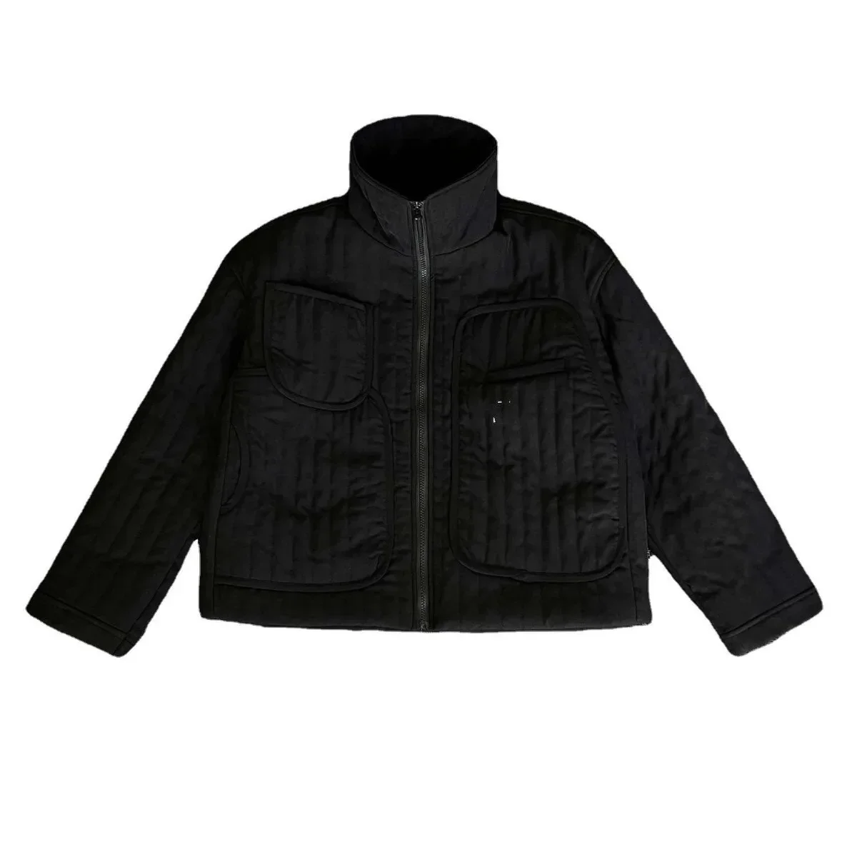 Dark Minimalist Short Cotton Padded Jacket Japanese Winter Men Niche Loose Stand Collar Parkas Yamamoto Light Thin Haughty Coats 6