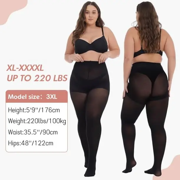 Collant Opachi Donna Collant 100 Denari Taglie Forti Nero Opaco - Comodi, Resistenti, In Microfibra, Per Donna XL-4XL Abbigliamento Donna Curvy