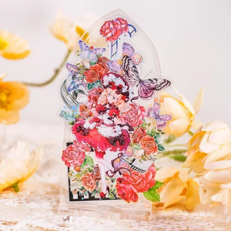 

20Sheets Colorful Stickers Flower Film watertight Decoration Supplies Paper Handbook Package Gift Scrapbook Cut 120*85mm