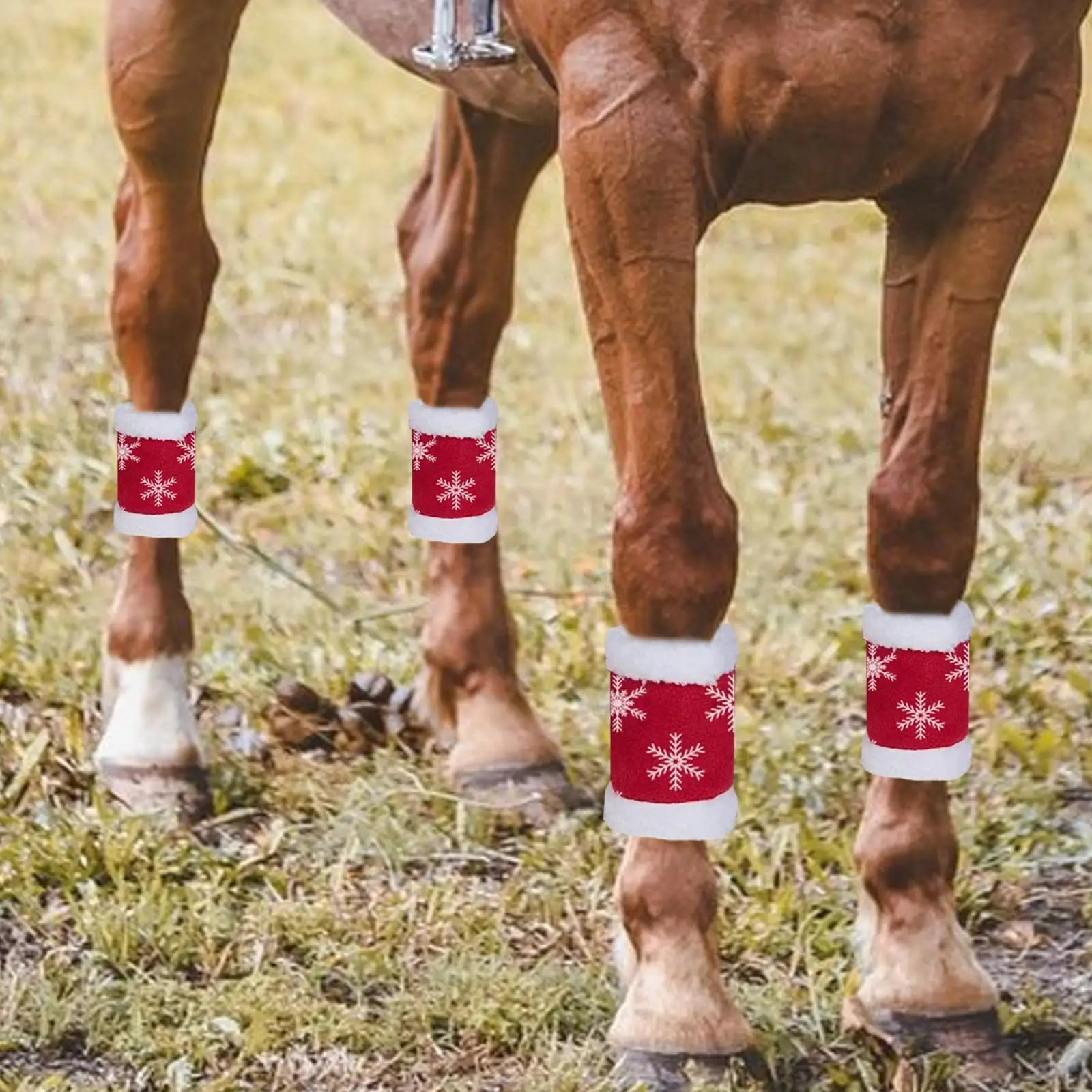 

4Pcs Horse Leg Wraps Leggings Wrap Horse Leg Protectors Leg Guard for Jumping Sports Christmas Party Livestock Parades Supplies