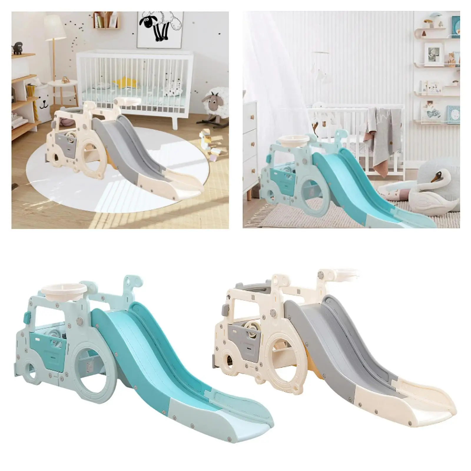 Kids Indoor Slide Playset for Children, Foldable Soft Play Equipment 4