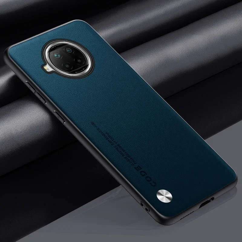 Luxury Leather Shockproof Phone Case with Matte Silicone Protective Cover