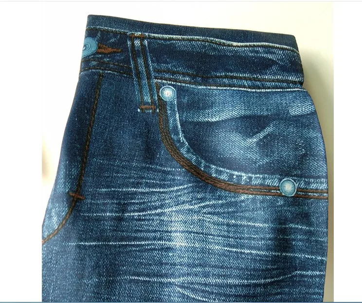 Imitation Denim Casual Lange Leggings Farbstoff Hohe Taille Elastische Alle-spiel Sport Gym Bleistift Hose Für frauen Kleidung dünne Grundlegende – Detail 8