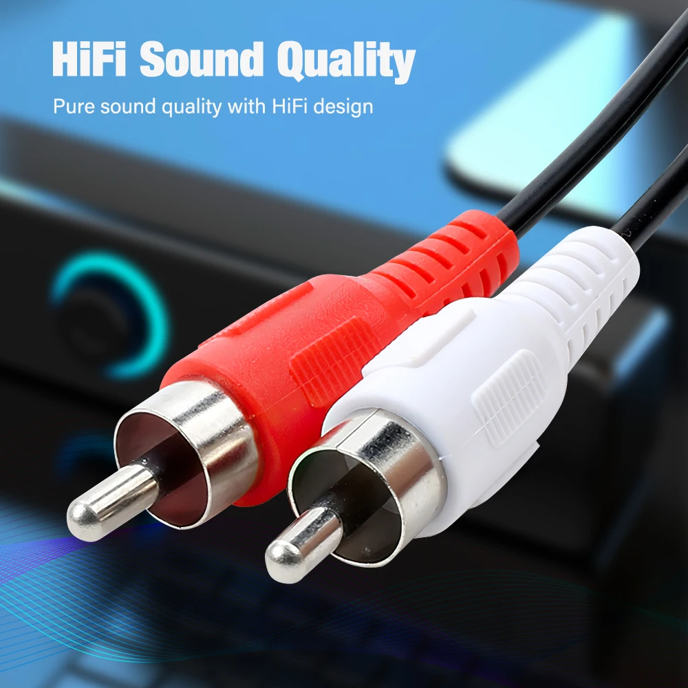 Premium RCA Y Splitter Cable - 1 In 2 Out Audio Adapter