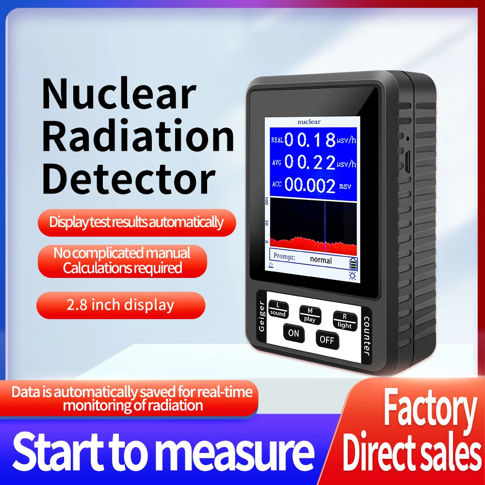Nuclear Radiation Detector Color Display Screen Geiger Counter Personal BR-9B XR-1 Dosimeter Marble Detector Beta Gamma radiation detector geiger counter