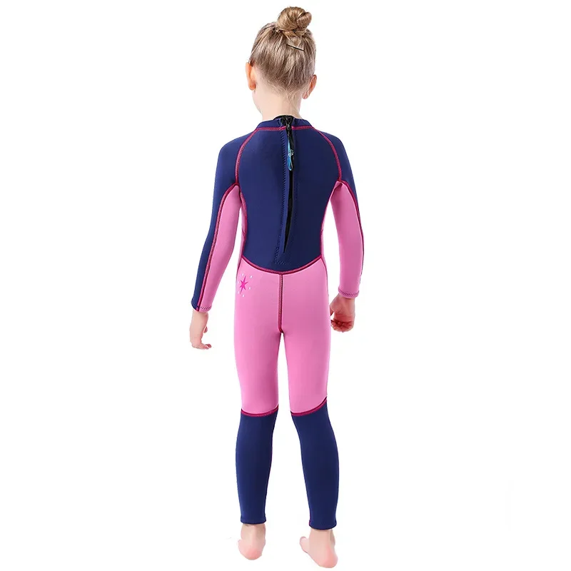 3MM Neoprene Wetsuit for Girls Diving Suit Thick Cold-proof Sun-proof Clothes One-piece Set Children Surfing Snorkeling Swimwear 2