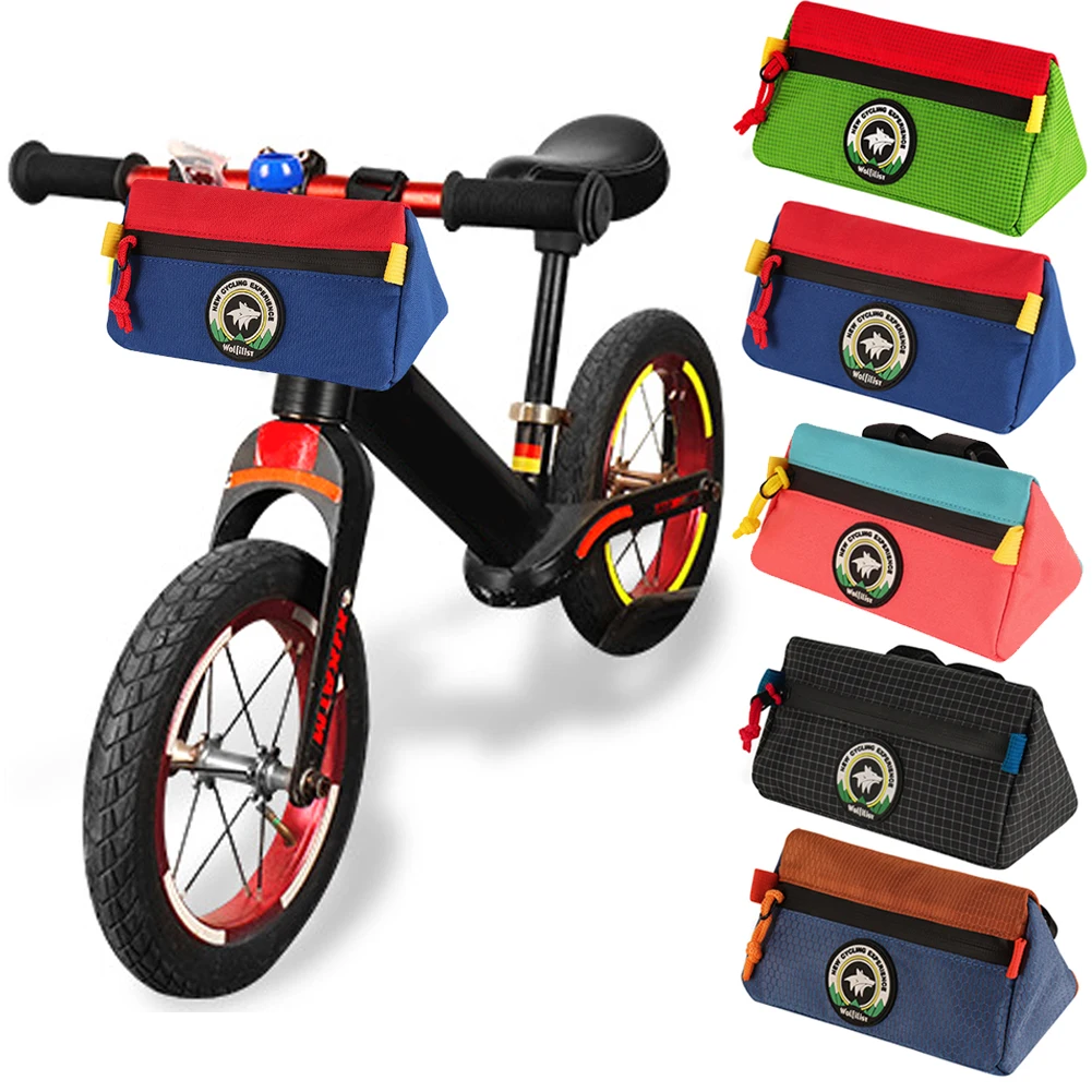Bike Handlebar Bag Triangle Kids Handle Bar Bag Cycling Accessories Bicycle Front Basket Pack for Brompton Folding Bikes