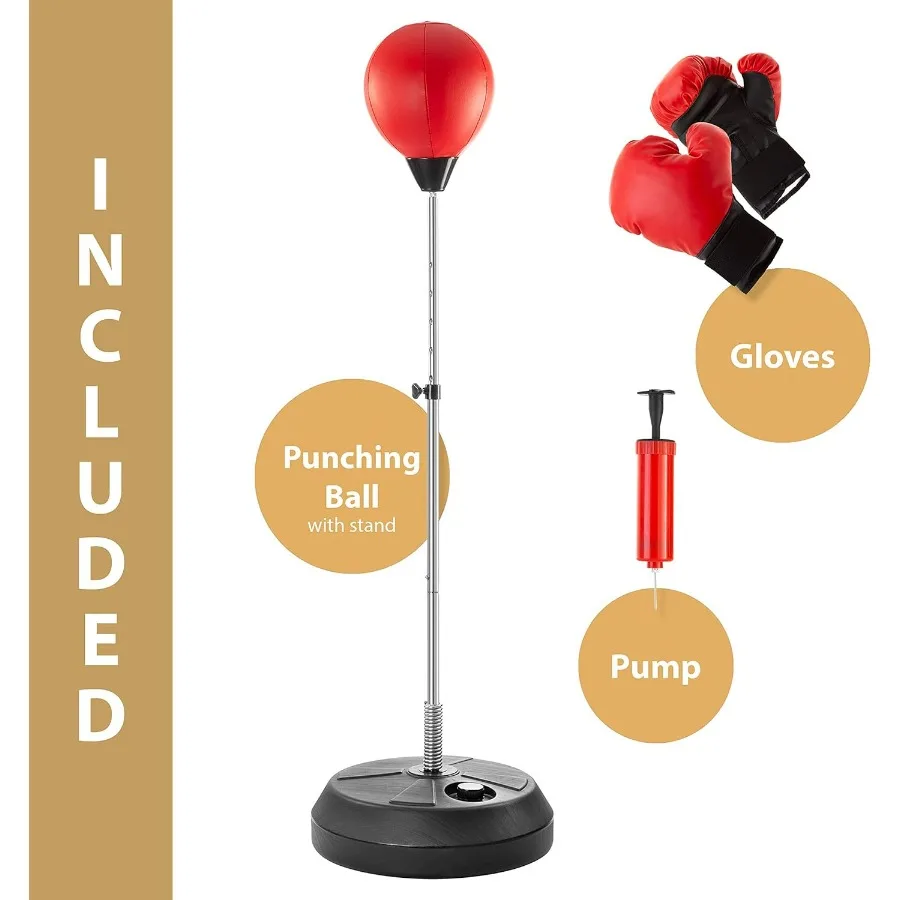 TechTools Punching Bag with Stand, Boxing Bag for Teens & Adults - Height Adjustable - Speed Bag for Training, Boxing Equipment,