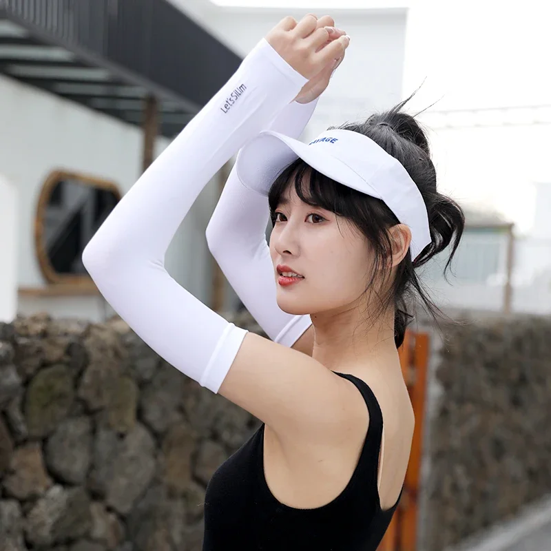 

Летние солнцезащитные рукава, женские тонкие ледяные шелковые перчатки, мужские защитные нарукавники для вождения и езды