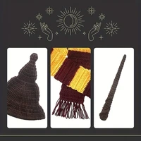 4Pcs/Set Newborn Photography Outfit Accessories Role-Playing Wizard Hat Glasses Sticks Props for Infants Boys Girls 5