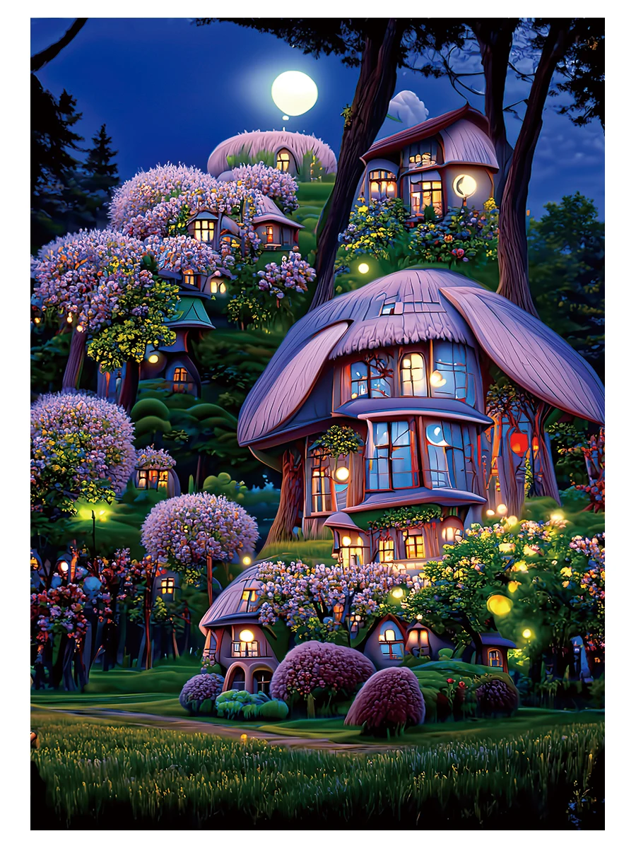Rabbit Cabin Cross Stitch New DIY 11CT 9CT Cotton Thread Printed Embroidery Kits Home Decoration landscape Needlework Handicraft