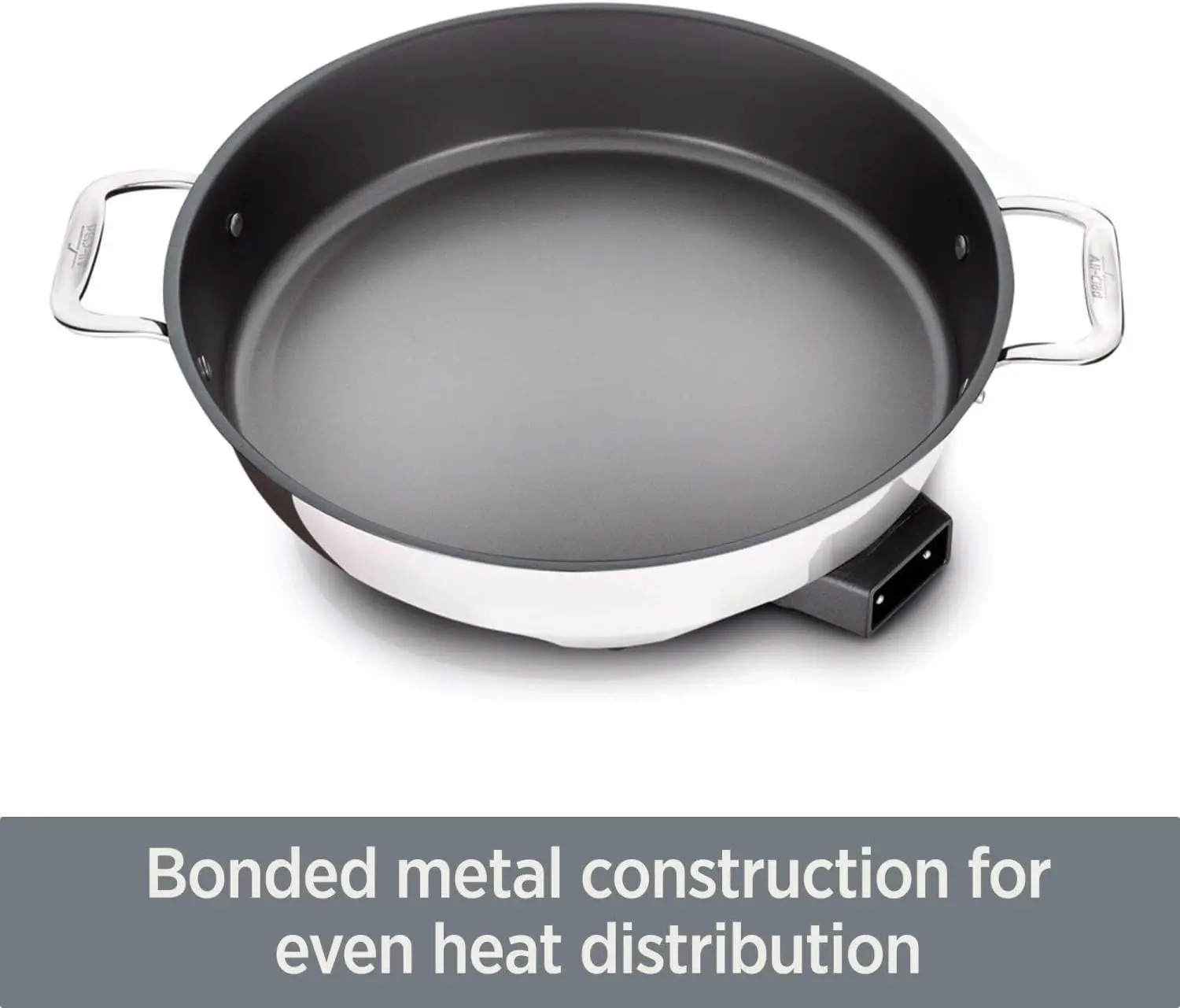 Electrics Stainless Steel and Nonstick Surface Skillet 7 Quart 1800 Watts Temp Control, Cookware, Pots and Pans, Oven, 2