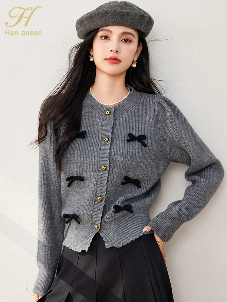 H Han Queen Autumn Winner Cardigan Women Knitwear Tops