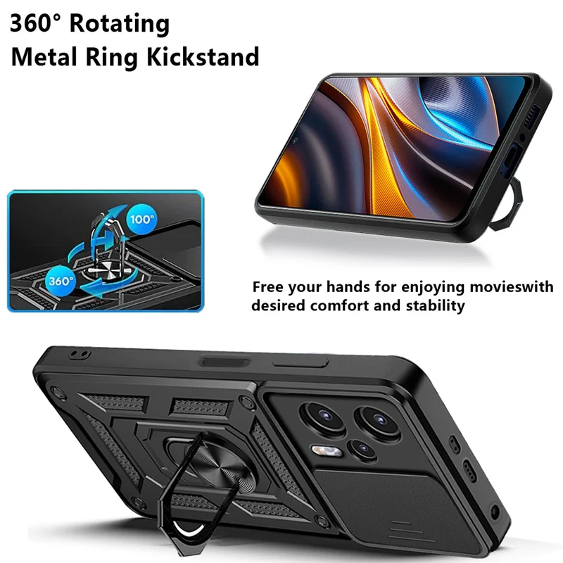 For Xiaomi Poco X4 GT 5G Case Shockproof Magnetic Ring Stand Holder Armor Cases For Poxo Poko Little X 4 GT X4GT PocoX4GT Cover 5