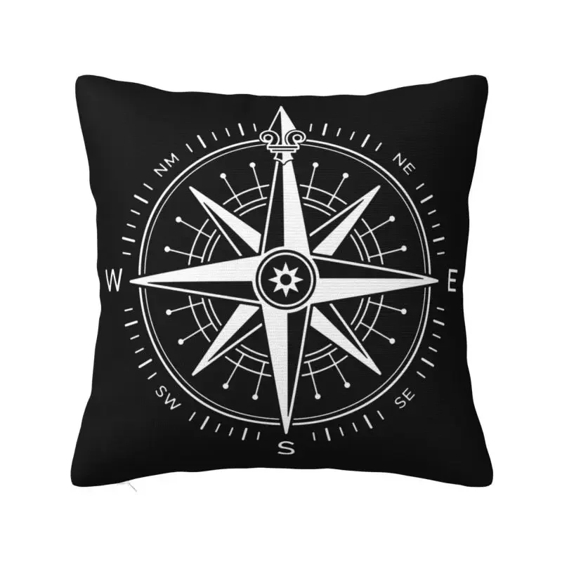

Vintage Nautical Compass Cushion Covers Soft Captain Anchor Boat Pillow for Sofa Car Square Pillowcase Living Room Decoration