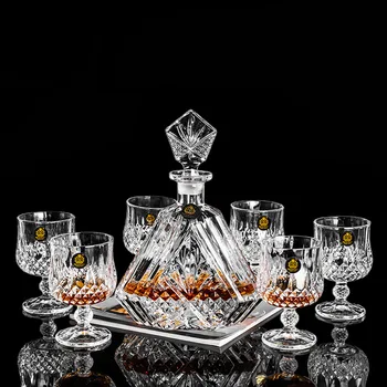 European Crystal Wine & Whiskey Set 1