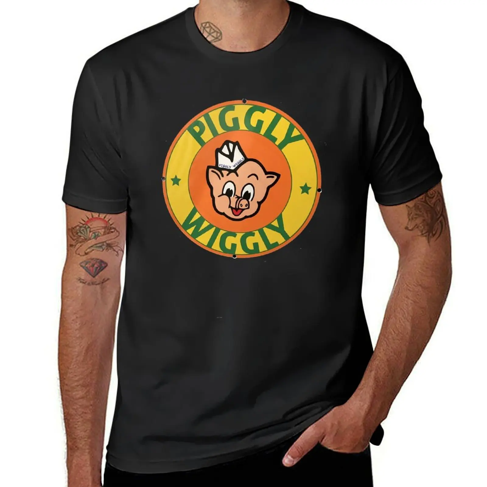 

Retro Piggly Wiggly Sign T-shirt blacks sweat summer tops clothes for men