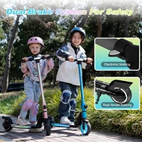 RCB R12 Trottinette Électrique Enfant 6-12 ans, Lumières RGB, Démarrage Non Nul, Double Freinage, Écran LCD, 3 Vitesses, Pliable 6