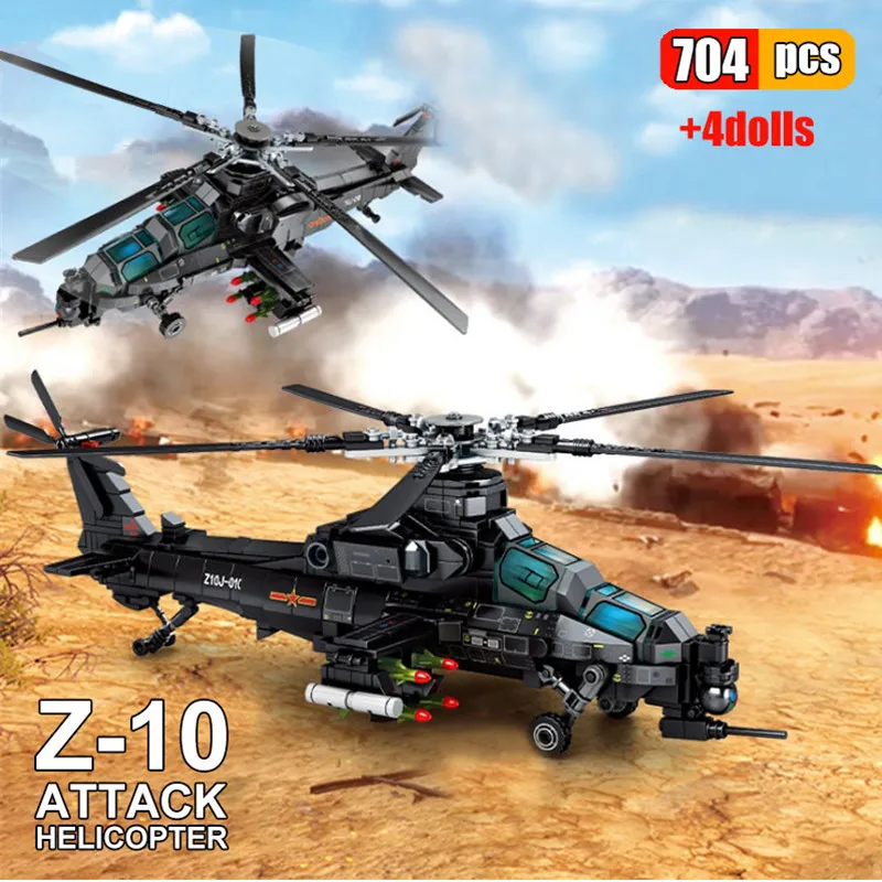 

704 Pcs Technical Creative SWAT Police Military Armed Helicopter Building Blocks Aircraft Bricks Toys for Boys Holiday Gifts