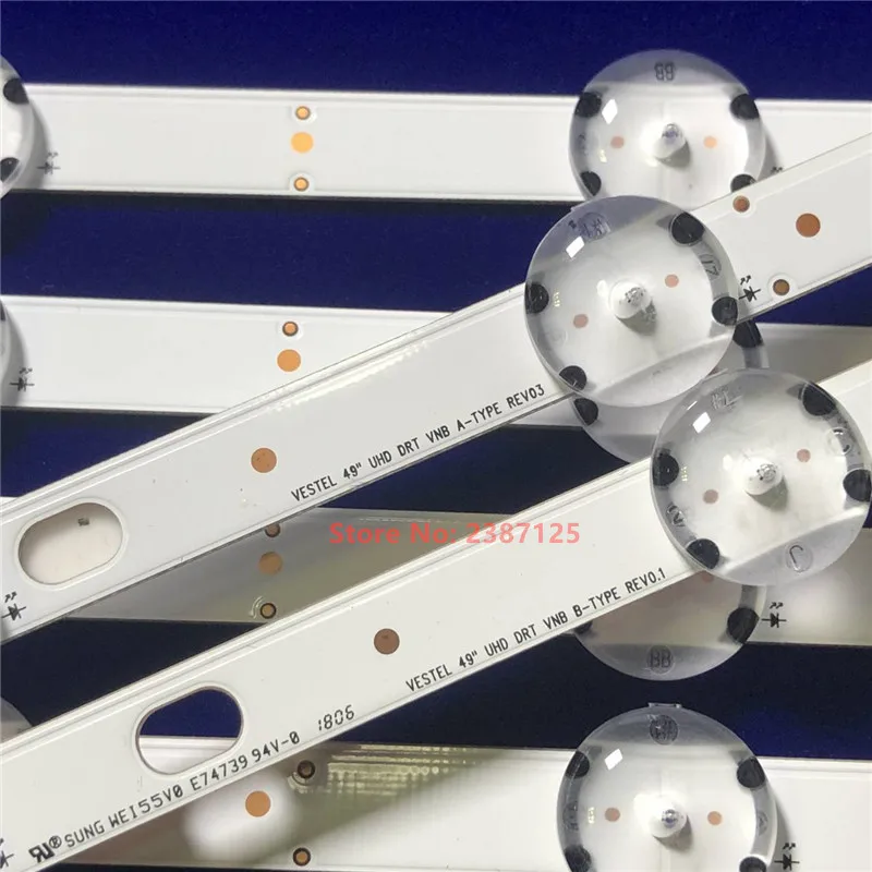 LED 스트립 7램프 49U5766DB 49U6663DB 49U5863DB VESTEL 49인치 UHD DRT VNB A+B 타입 REV0.1 VES490QNDL VES490QNDS-2D-N12 SVV490A
