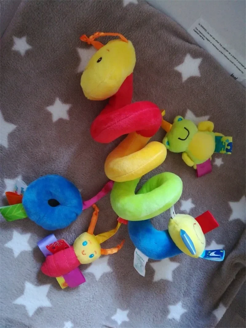 Toddler Plush Hanging Rattles Cartoon Animals Shapes Prams Stroller Bed Spiral Activity Hanging Toys for Baby Boys And Girls baby toys baby rattle toys hanging rattles toy plush rattle toy general toy