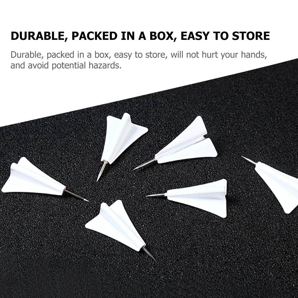 Airplane Aircraft Pushpin Thumb Tacks Delicate Pushpins Decorative Paper Daily Use Thumbtacks Map Accessories White 12 Pcs push pins
