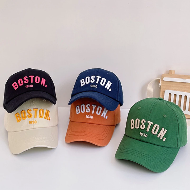 Baseball Cap Kids Sun Hat Solid Letter Kids Baseball Cap Embroidery Children Girls Boys Sun Hat Spring Summer Outdoor Adjustable Visor Baby Cap