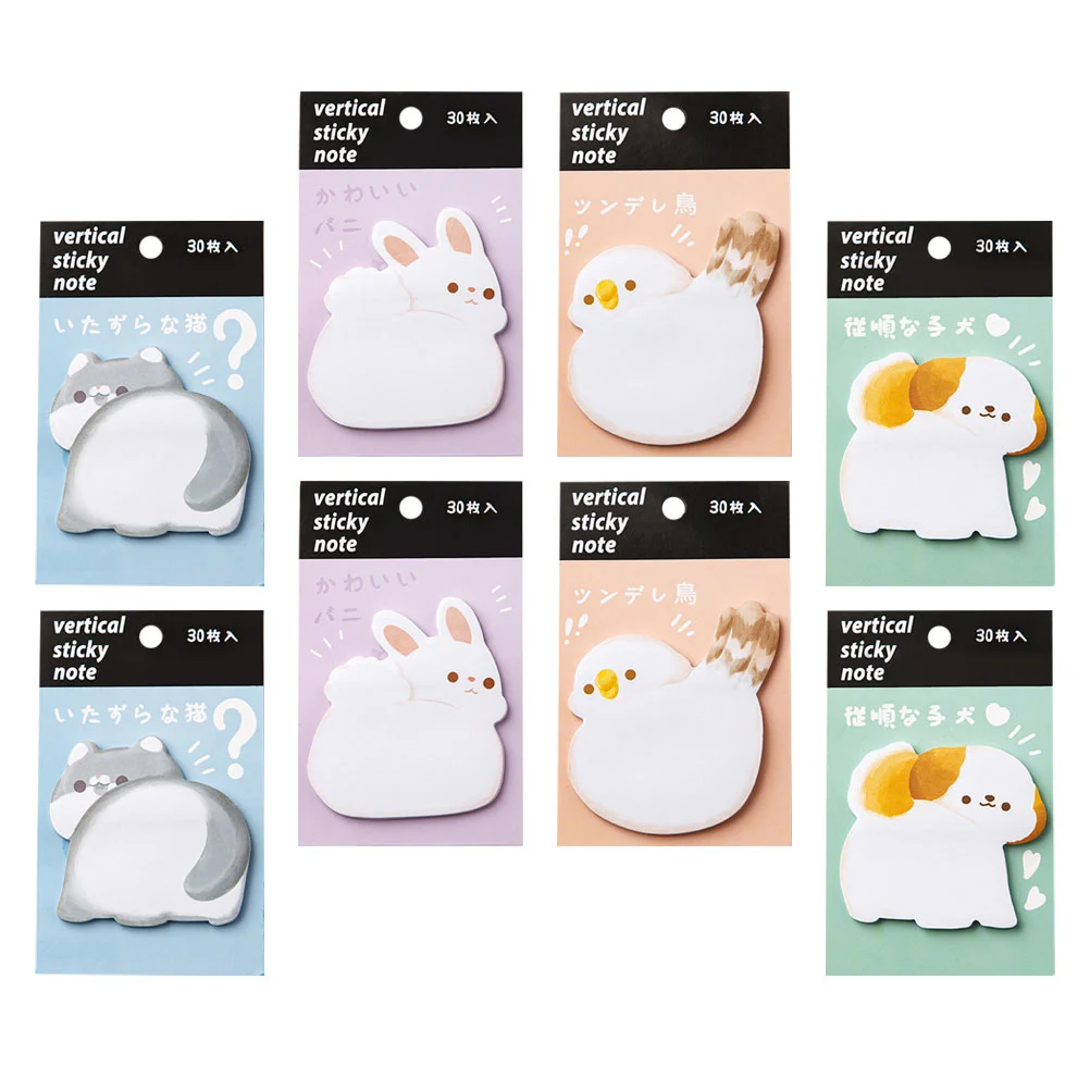 8 Books Animal Sticky Notes Office Memo Pads Cute Stickers Portable Lovely Shaped
