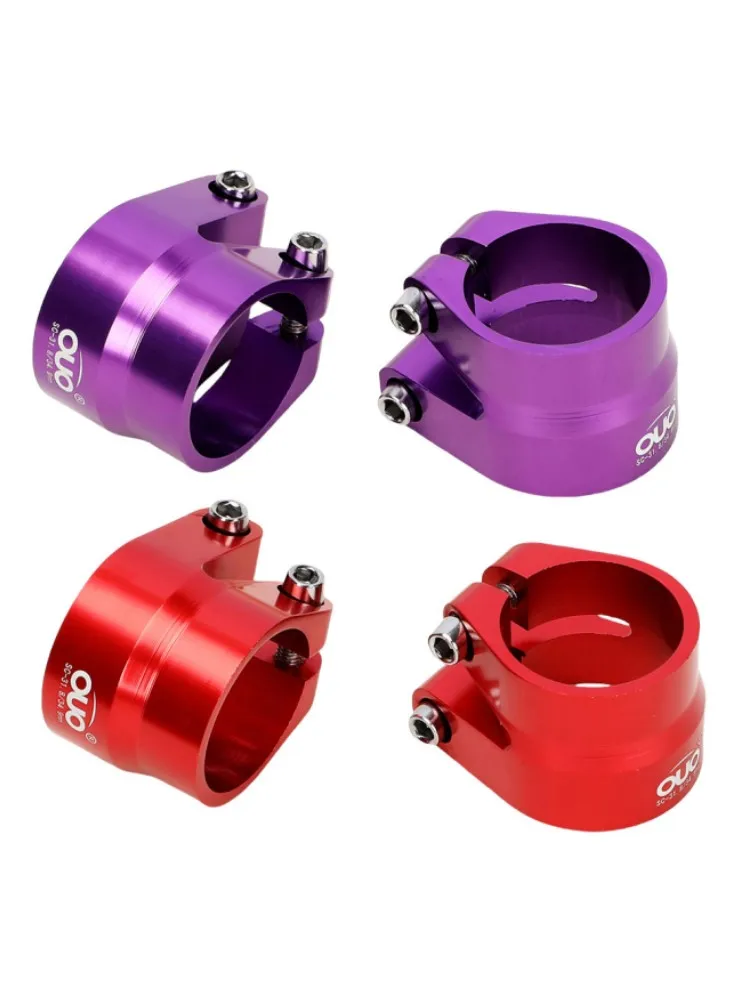 OUO Sattelklemme, vollständige CNC-Sattelstützenklemme, 31,8/34,9 mm, doppellagige Sattelstiftklemme, buntes Dual-Lock-Rohrpfosten-Clip, Fahrradstück – Detail 3