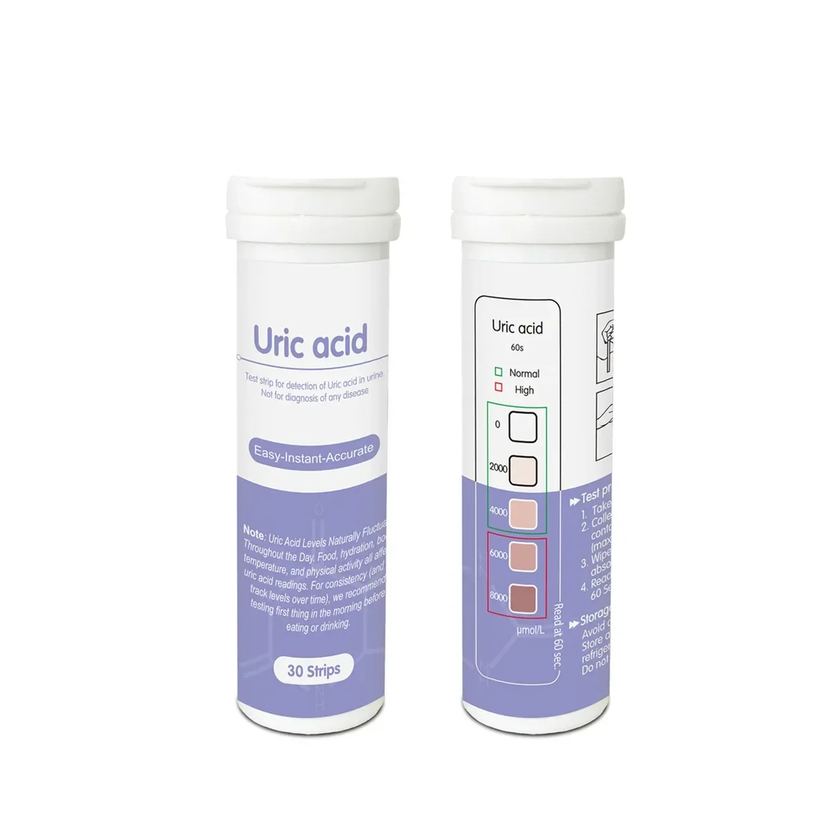 Uric Acid Gout Urine Fast Strips reagents 30pcs